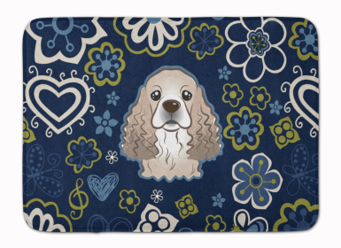 Cocker Spaniel Blue Flowers Machine Washable Memory Foam Mat