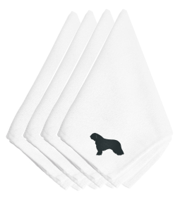 Spanish Water Dog Embroidered Napkins Set of 4