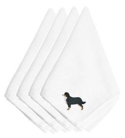 Bernese Mountain Dog Embroidered Napkins Set of 4