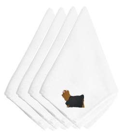 Yorkshire Terrier/Yorkie Embroidered Napkins Set of 4