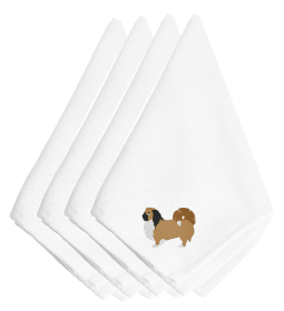 Pekingese Embroidered Napkins Set of 4