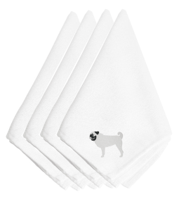 Pug 1 Embroidered Napkins Set of 4