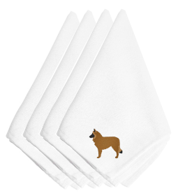 Belgian Shepherd Embroidered Napkins Set of 4