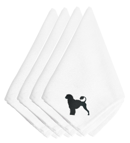 Portuguese Water Dog Embroidered Napkins Set of 4