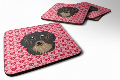 Dachshund - Longhair - Black and Tan Art Foam Coaster