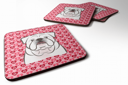 Bulldog - White Art Foam Coaster