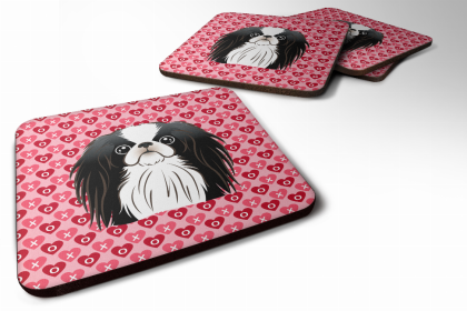 Japanese Chin 2 Art Foam Coaster