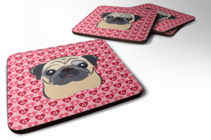 Pug - Fawn Art  Foam Coaster