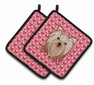 Yorkshire Terrier XOXO Pair of Potholders