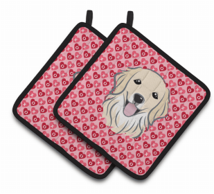 Golden Retriever XOXO Pair of Potholders