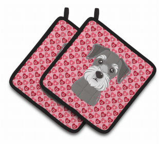 Schnauzer XOXO Pair of Potholders