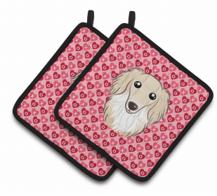 Dachshund XOXO Pair of Potholders