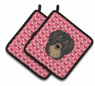 Dachshund 1 XOXO Pair of Potholders