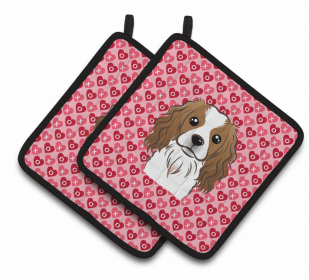 Cavalier King Charles Spaniel 2 XOXO Pair of Potholders