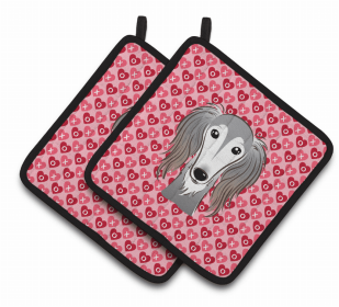 Saluki XOXO Pair of Potholders