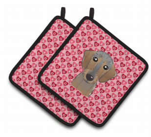 Dachshund 4 XOXO Pair of Potholders