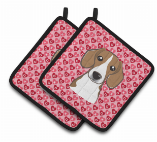 Beagle XOXO Pair of Potholders