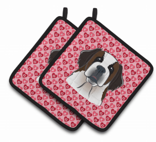 Saint Bernard XOXO Pair of Potholders