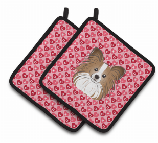 Papillon XOXO Pair of Potholders