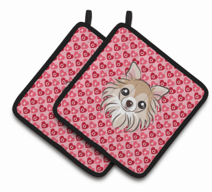 Chihuahua 2 XOXO Pair of Potholders