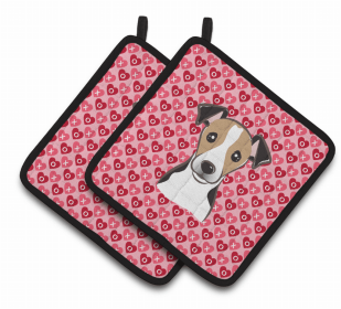 Jack Russell Terrier 1 XOXO Pair of Potholders