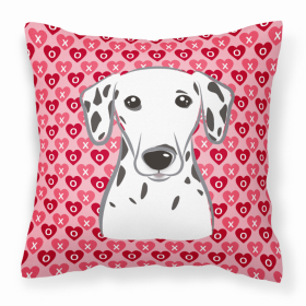 Dalmatian XOXO Hearts Fabric Decorative Pillow