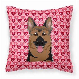 German Shepherd XOXO Hearts Fabric Decorative Pillow