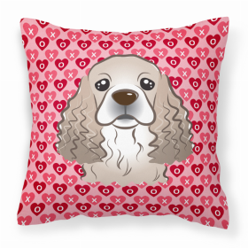 Cocker Spaniel XOXO Hearts Fabric Decorative Pillow