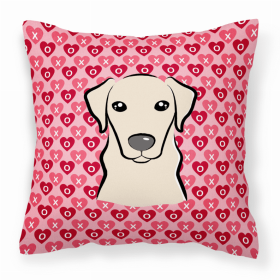 Labrador Retriever XOXO Hearts Fabric Decorative Pillow