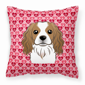 Cavalier King Charles Spaniel XOXO Hearts Fabric Decorative Pillow