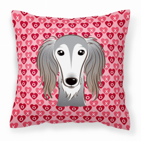 Saluki XOXO Hearts Fabric Decorative Pillow