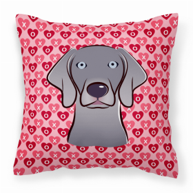 Weimaraner XOXO Hearts Fabric Decorative Pillow