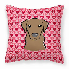 Labrador Retriever 1 XOXO Hearts Fabric Decorative Pillow