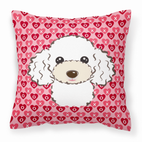 Poodle 1 XOXO Hearts Fabric Decorative Pillow