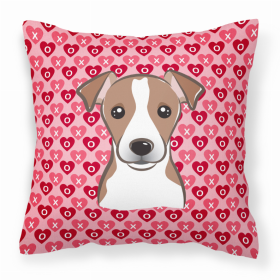 Jack Russell Terrier 1 XOXO Hearts Fabric Decorative Pillow