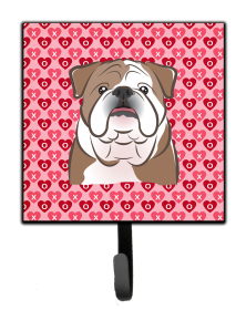 English Bulldog 1 Heart Leash or Key Holder