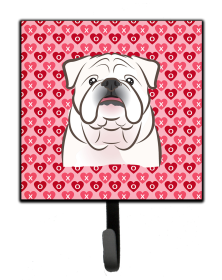 English Bulldog 2 Heart Leash or Key Holder