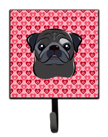 Pug 2 Heart Leash or Key Holder