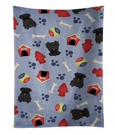 Pug - Black - Doghouse Collection Kitchen Towel