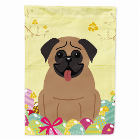 Pug - Dark Brown Easter Eggs Breed Themed Flag Canvas