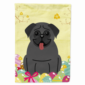 Pug - Black Easter Eggs Breed Themed Flag Canvas