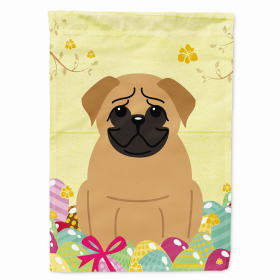 Pug - Brown Easter Eggs Breed Themed Flag Canvas