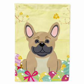 French Bulldog - Cream Easter Eggs Breed Themed Flag Canvas