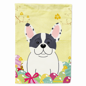 French Bulldog - Piebald Easter Eggs Breed Themed Flag Canvas