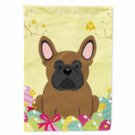 French Bulldog - Brown Easter Eggs Breed Themed Flag Canvas