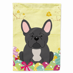 French Bulldog - Black Easter Eggs Breed Themed Flag Canvas