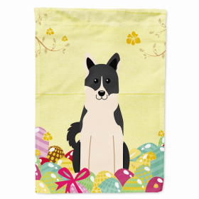 Russo-European Laika Spitz Easter Eggs Breed Themed Flag Canvas