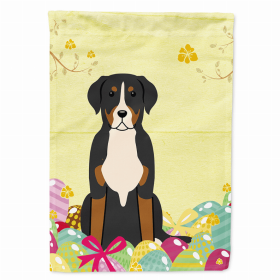 Greater Swiss Mountain Dog Easter Eggs Breed Themed Flag Canvas