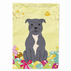 Staffordshire Bull Terrier - Blue Easter Eggs Breed Themed Flag Canvas