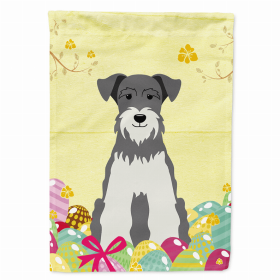 Miniature Schnauzer - Salt and Pepper - Easter Eggs Breed Themed Flag Canvas